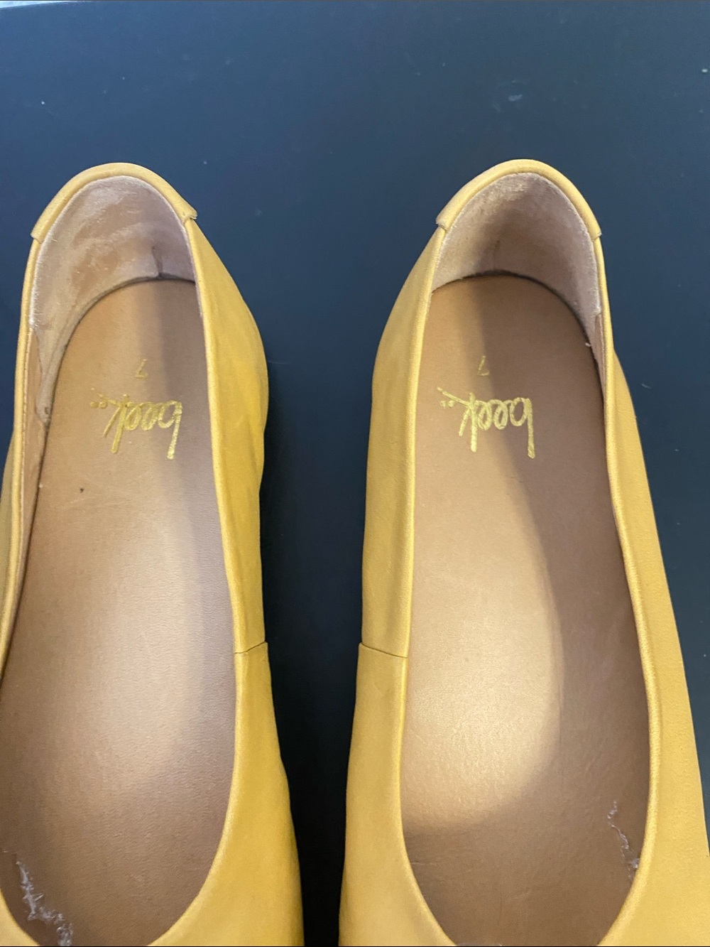 Beek Mustard Leather Ballet Flats - Picture 3 of 5